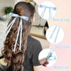 ROPCIA 10pcs Bow Hair Clips Hair Clip Set Metal Hair Clips Long Tail Bow Hair Ties For Women Teenagers Children, Five Colors Bow Hair Clips Accessories