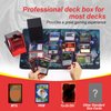 MTG Deck Box, Double Display Window Deck Box MTG, Commander Deck Box Fits 120+ Single Sleeved Cards, PU Leather Magnetic Closure Card Deck Box with 2 Dividers & 2 Toploaders for TCG, CCG, Black/Red