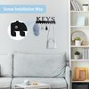 RELBRO Key Holder Wall Mount, Black Key Hanger Wall Decorative Key Rack Organizer Metal Adhesive Keychain Holder with 10 Key Hooks for Doorway Entryway Hallway Garage 2 Installation Ways