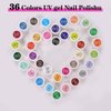 36 Colors Nail Art Gel Paint Kit, 38PCS Gel Nail Polish Set, Solid Gel Nail Polish with Nail Brush for DIY Nail Art Design, Solid Nail Art Gel Polish for DIY At Home, Nails Kits Gift for Women