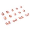 Kamize Square Press on Nails Nude Fake Nails Short Acrylic Full Cover Almond False Rainbow Nails for Women and Girls 24PCS
