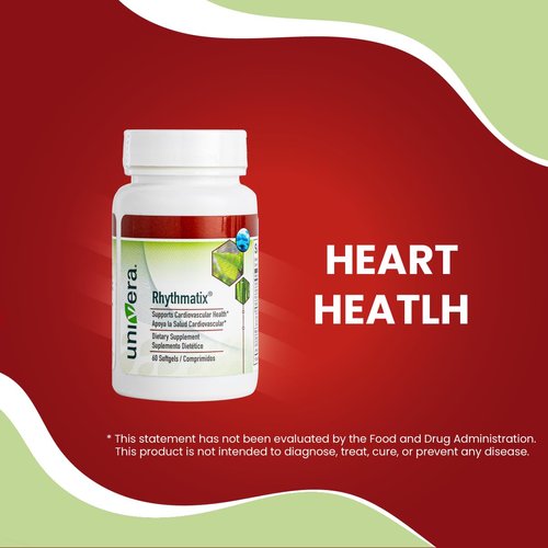 Univera Rhythmatix, Cardiovascular Health, Blood Circulation, Healthy Vein Structure, Omega-3, Coenzyme Q10, Vitamin B6 & B12, 60 softgels (30-Day Supply)