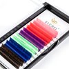 Colored Lash Extensions Easy Fan Volume Lashes 0.07 D 13mm Curl Pink White Red Purple Blue Green Dark Brown Mixed Individual Lash Extensions Self Fanning Volume Lash (0.07-D, 13mm)