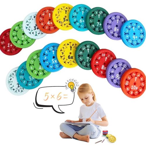 Math Fidget Spinner,Math Fidget Toy,Math Learning & Education Toys Game,Relieves Stress,Math Games for Kids(Random Color 18PCS)
