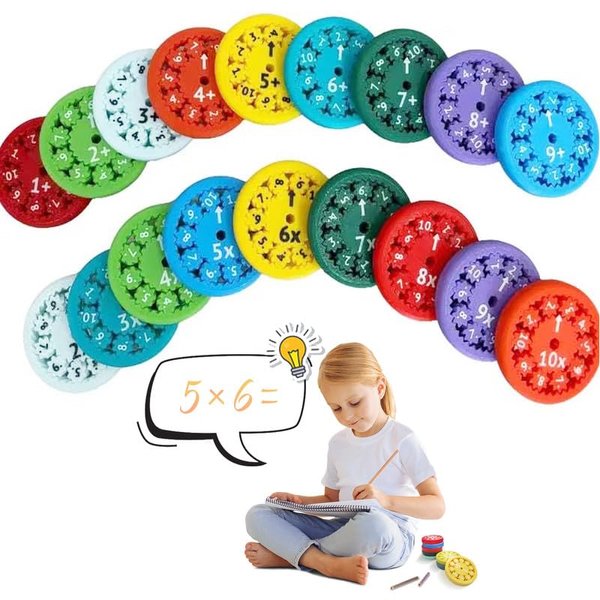 Math Fidget Spinner,Math Fidget Toy,Math Learning & Education Toys Game,Relieves Stress,Math Games for Kids(Random Color 18PCS)