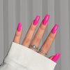 KQueenest Long Medium Press On Nails Coffin Nails Press Ons Gloss,Vibrant Hot Pink Color Full Cover Long Fake Nails For Women Girls,Thick Gel Square Tip Nails Acrylic False Nails Set,24 Pcs