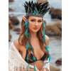 GORTIN Indian Feather Headdress Boho Feather Headband Hippie Headbands Native American Headpiece Gypsy Festival Costume Feather Hair Accessory for Women