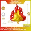 5 Pcs Fire Balloons Giant 30 Inch Red Flame Balloons Fire Shape Balloons Decorations for Firefighter Party Favors Firefighting Theme Kids Birthday Party Hunting Campfire Decoration Supplies