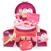 Dazmers Portable Beauty Salon Play Set for Girls – 20-Piece Pretend Makeup Kit with Carrying Case, Hair Dryer, Accessories, and Travel Service Role Play Toy for Kids