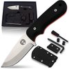 Survival Knife | Bushcraft Neck Knife Men's Gift Set Fixed Blade Kydex Sheath & Ferro Rod - Full Tang EDC D2 Blade - Nonslip Handle - Great For Camping Trekking