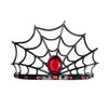 Dzrige Halloween Spider Web Headband,Spider Web Crown Headdress,Black Spider Web Hair Hoop with Red Rhinestones,Halloween Costume Accessories for Women Girls Kids Cosplay