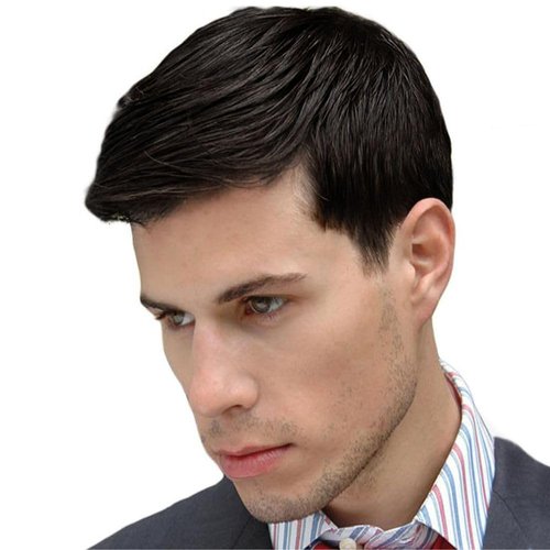 Dai Cloud Short Black Wigs for Men Layered Fluffy Natural Synthetic Hair Male Wig Daily and Halloween Wig