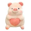Ruzucoda Plush Pig Stuffed Animals Soft Toys Holding Love Heart Dolls Gifts for Girls Girlfriend Lover Pink 8 Inches