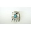 Generic Small/medium turquoise blue silver metal native tribal hair claw clip