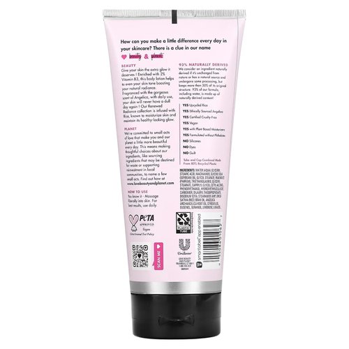 Love Beauty And Planet, Even & Glow Body Lotion, Renewed Radiance, Rice Oil & Angelica Essence, 8.6 fl oz