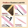DIY Lash Extension Kit 280pcs Lash Clusters Kit 40D+50D Individual Lashes 10-16mm Lash Clusters Kit Lash Bond and Seal Cluster Lashes Glue Remover Lash Tweezer