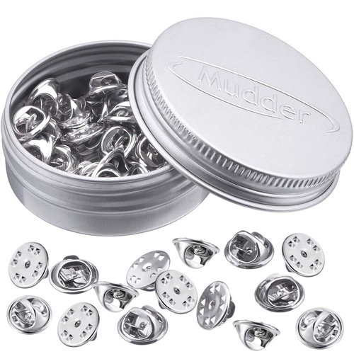 50 Pieces Pin Backs Sliver Lapel Pin Backs Butterfly Clutch Pin Backs Replacement Metal Enamel Pin Backing for Craft Making