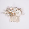Missgrace Bride Wedding Crystal Pearl Leaf Rhinestones Dainty Hair Comb Gold Bridal Hair Pieces Rhinestone Bridal Hair Clip Flower Hair Side Combs Wedding Hair Accessories for Brides Women (Gold)