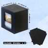 RADWIMPS Deck Box For MTG Commander Deck, Fits 100+ Cards, Magnetic Card Box Organizer With 2 Dividers & Window Display, Perfect for Magic Commander TCG, CCG Cards (Black&Blue)