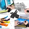 OTraki 4 Pack Artist Gloves for Drawing Tablet Free Size with Two Fingers for Graphics Pad Painting Good for Right or Left Hand - 2.95 x 7.87 inch