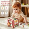 EERKEOD Wooden Activity Cubes for Toddlers Montessori Toys for Boys Girls Educational Learning Toys for Kids Wooden Toys for First Birthday Gift