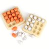 4GlowZ Set of 16 Tiny Eggs for Miniature Kitchen Decor and Photography Scenes, Ideal for Small-Scale Photography Props and Collectible Accessories(Orange Egg+ Tray)