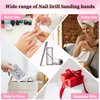 180 Grit Small Nail Sanding Sands, 100 Pcs Pink Sanding Bands for Nail, 180 Fine Grit Sanding Bands for Nail with 3.1 MM Nail Drill Bit, Small Sanding Bands for Natural Nails Acrylic Gel