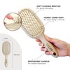TADA Natural Beauty Hair Brush Detangler for Curly, Thick, Wavy, and Thin Hair - Ventilation Holes for Quick Drying and Styling, Detangler Brush for Women, Men, Kids (4 Colors) (Beige)