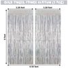 Silver Tinsel Foil Fringe Curtain Backdrop, 3.3 x 8.2 ft Metallic Glitter Curtain Streamers, 2 Pack Silver Photoboth for Birthday New Year Eve 2024 Disco Party Decorations