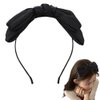 French Bow Headband Hairband Knotted Headband Hair Band Elegant Bow Headbands for Women Black Double Layer Bow Headband Head Wrap Top Knot Turban Headband Stain Bow Headwear Party Hair Decorations