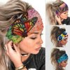 Olbye Wide Boho Headbands Headwrap Butterfly Stretch Button Hair Bands Bandana Yoga Running Athletic Turban Head Bands Head Scarfs Hair Accessories for Women 4Pcs (Boho)