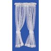 Melody Jane Dollhouse White Sheer Curtains Net Lace Drapes Miniature 1:12 Window Accessory