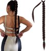 Xtrend Long Braided Ponytail Extensions Pre-braided Straight Wrap Around Hair Extensions 34 Inch Ponytail Natural Soft Synthetic Hair Pieces for Women Daily Wear (Chocolate Brown 4#)