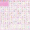 Partywind 68 Sheets Glitter Temporary Tattoos for Kids Girls, 408 Styles Perforated Fake Tattoo Stickers for Girls Birthday Party Supplies Favors, Children Goodie Bag Stuffers