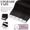 SEGO Tape in Hair Extensions Human Hair,Natural Black 18 Inch 50g/pack 20 pcs,100% Remy Human Hair Extensions Seamless Straight Silky Soft for Women (18 Inch #1B Natural Black)