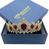 MACOIOR Rhinestone Tiaras and Crowns for Women - Pageant Crown with Comb Crystal Queen Bridal Tiara for Women or Girl Crystal Hair Accessories (Red)
