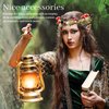 MEMOVAN Handmade Mushroom Crown Headband Woodland Headpiece Christmas Hair Wreath with Pine Berries Fairy Flower Floral Halo Headband Winter Holiday Tiara for Women Girl Holiday Decoration