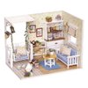 TuKIIE DIY Miniature Dollhouse Kit with Furniture, 1:24 Scale Creative Room Mini Wooden Christmas Doll House Accessories Plus Dust Proof for Kids Teens Adults(Kitten Diary)