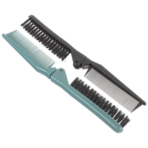 2pcs Double Teeth Folding Comb for Teasing and Hair Braiding - Collapsible Pocket Brush for Salon Styling, Portable for Men and Women