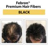 FEBRON Hair Fibers For Thinning Hair BLACK Giant 30G For Women & Men Hair Loss Concealer Hair Powder Volumizing Based 100% Undetectable & Natural - Bald Spots Filler