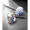 Iridescent Shimmer Crystal Skull Bobby Pins, Set of 2, Goth Halloween Hair Jewelry
