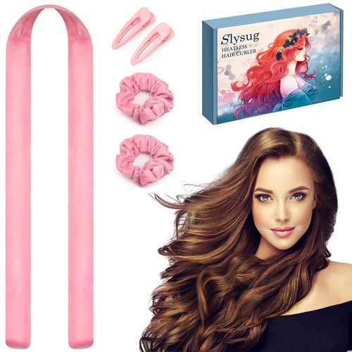 Slysug Heatless Hair Curler, Heatless Curling Rod Headband, Hair Rollers for Heatless Curls (Pink), 1 Count (Pack of 1)