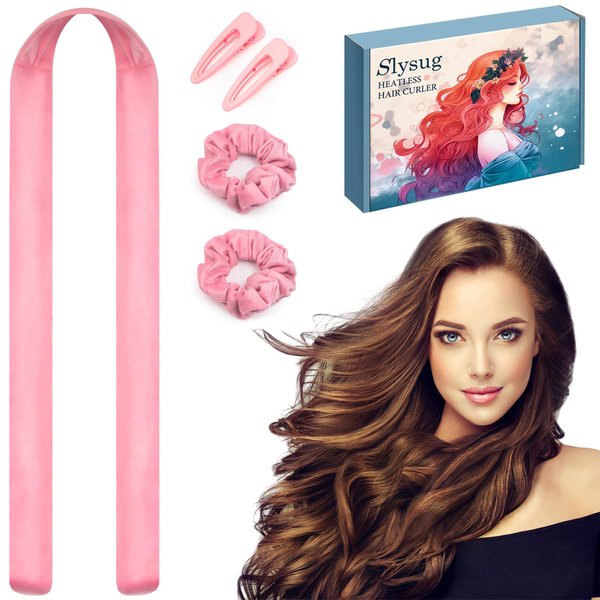 Slysug Heatless Hair Curler, Heatless Curling Rod Headband, Hair Rollers for Heatless Curls (Pink), 1 Count (Pack of 1)