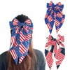 Vsdski Women's Hair Clip Bow - 4th of July & Party, Patriotic Long Tail Hair Ribbon Bowknot Hair Barrettes, Nonslip Alligator Clips, 2pcs