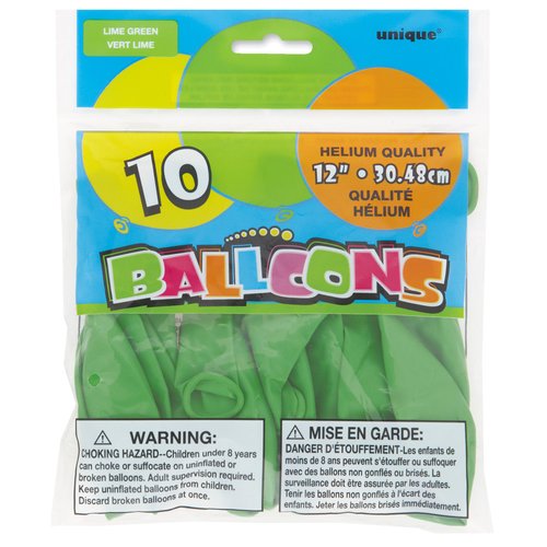 Lime Green Latex Balloons, 12" (10-Pack) - Premium-Quality & Vibrant Party Decorations, Perfect for Any Celebration