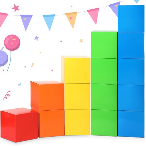 MotiMind 15 Pcs Number Birthday Party Decoration Blocks Themed Birthday Party Background Prop Boxes for School Classroom Decoration Birthday Party Supplies