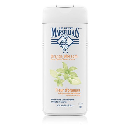 Le Petit Marseillais Extra Gentle Shower Crème with Orange Blossom, Moisturizing & Nourishing French Body Wash for pH Neutral for Skin, 21.9 fl. oz