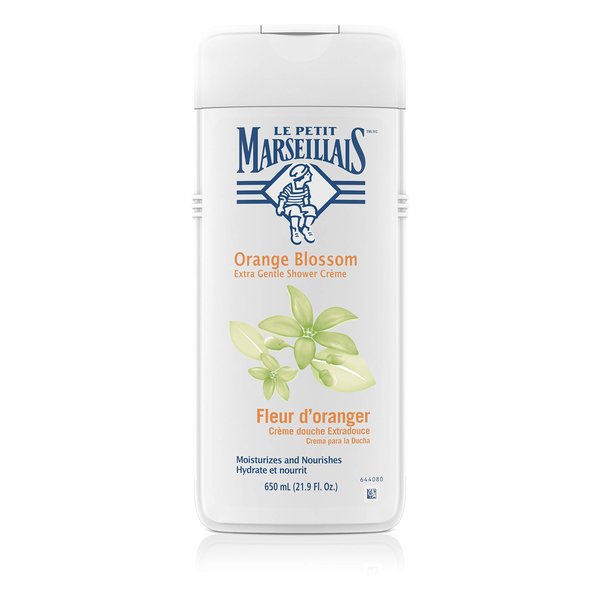 Le Petit Marseillais Extra Gentle Shower Crème with Orange Blossom, Moisturizing & Nourishing French Body Wash for pH Neutral for Skin, 21.9 fl. oz