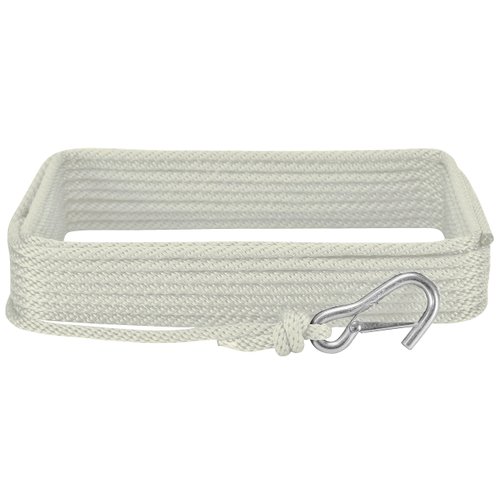 Extreme Max 3006.2024 BoatTector Solid Braid MFP Anchor Line with Snap Hook - 3/8" x 50', White