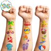 100 PCS Funny Summer Pool Temporary Tattoos Sticker Hawaiian Beach Tropical Luau Birthday Party Decorations Favors Supplies Gifts Girls Boys Baby Showers Prizes Cute Tattoo School Reward Themed
